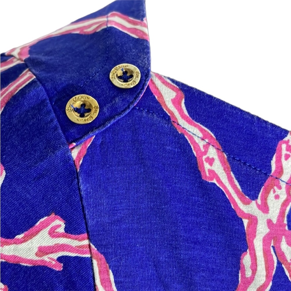 Lilly Pulitzer blue with pink shirt. Size M - Picture 2 of 9